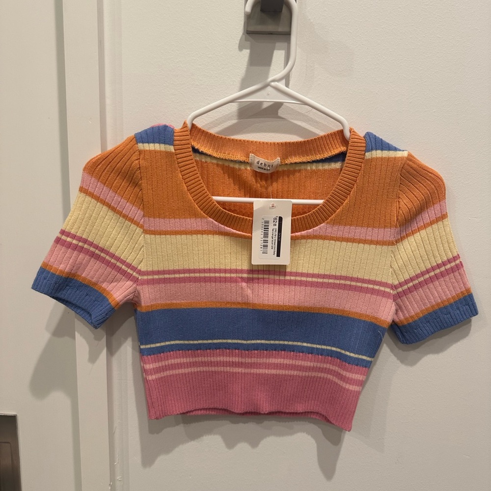 Debut Vibrant Striped Crop Top
